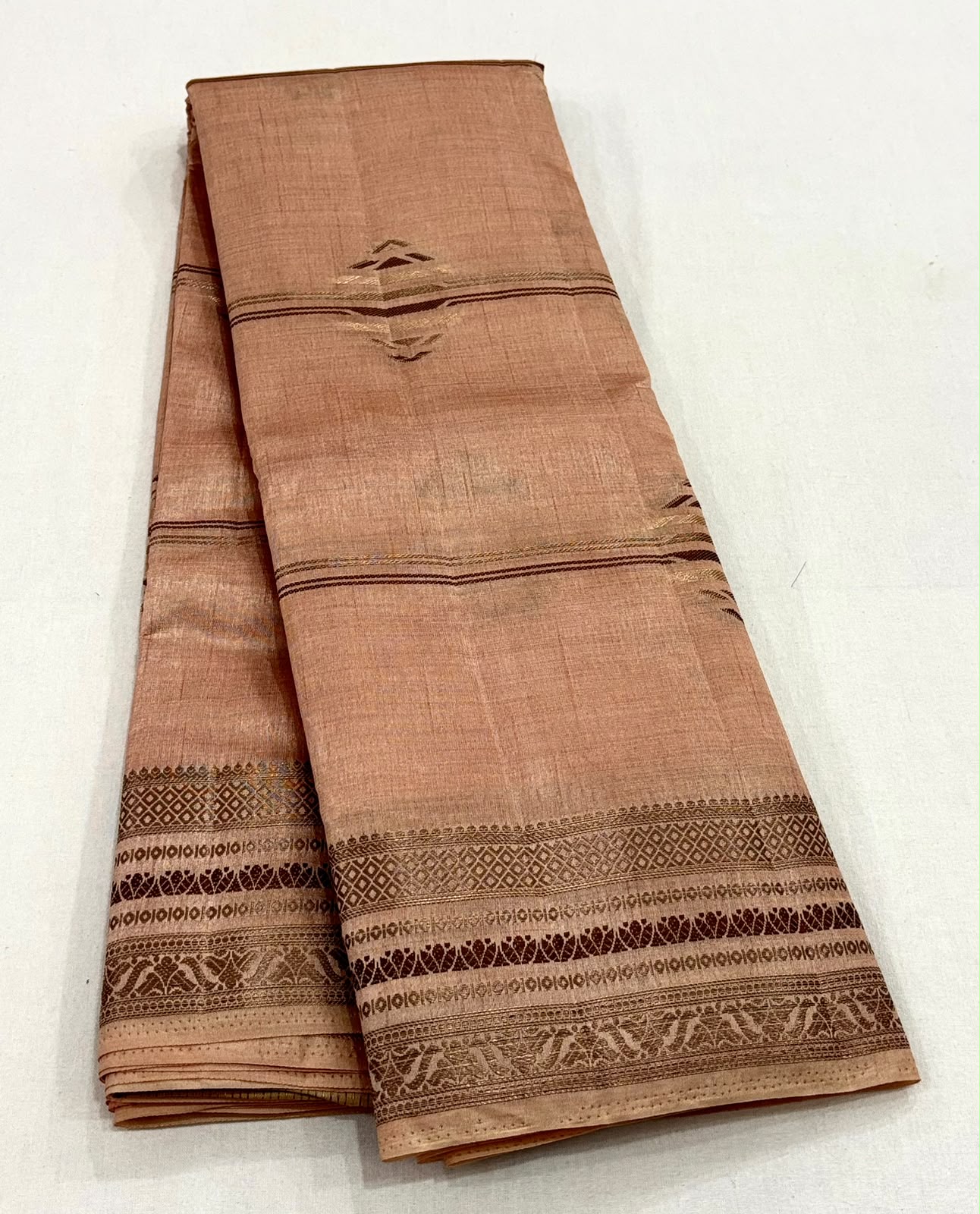 Wine Handloom Tussar Silk Cotton Saree